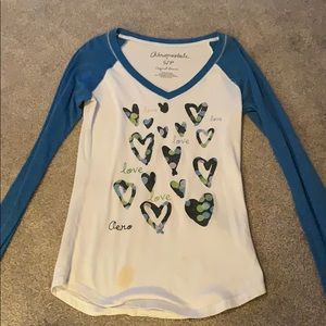 Baseball tee with hearts